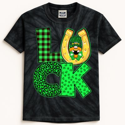 Luck St Patricks Day Lucky Leprechaun Cute Kids Tie-Dye T-Shirt