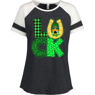 Luck St Patricks Day Lucky Leprechaun Cute Enza Ladies Jersey Colorblock Tee