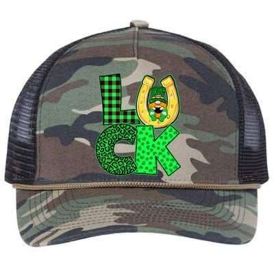 Luck St Patricks Day Lucky Leprechaun Cute Retro Rope Trucker Hat Cap