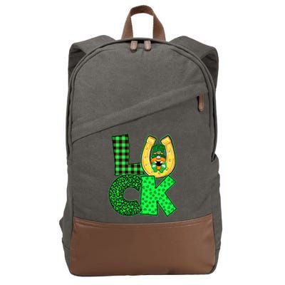 Luck St Patricks Day Lucky Leprechaun Cute Cotton Canvas Backpack