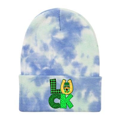 Luck St Patricks Day Lucky Leprechaun Cute Tie Dye 12in Knit Beanie