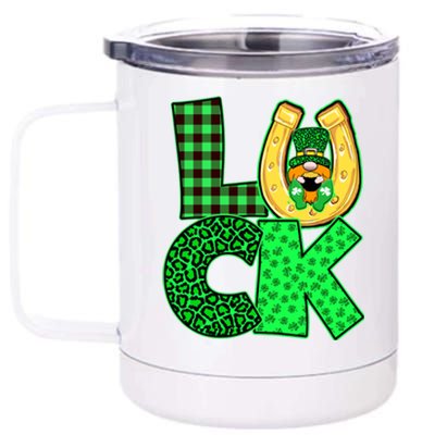 Luck St Patricks Day Lucky Leprechaun Cute 12 oz Stainless Steel Tumbler Cup