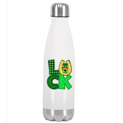 Luck St Patricks Day Lucky Leprechaun Cute Stainless Steel Insulated Water Bottle