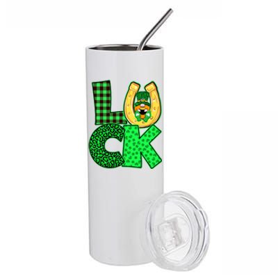 Luck St Patricks Day Lucky Leprechaun Cute Stainless Steel Tumbler