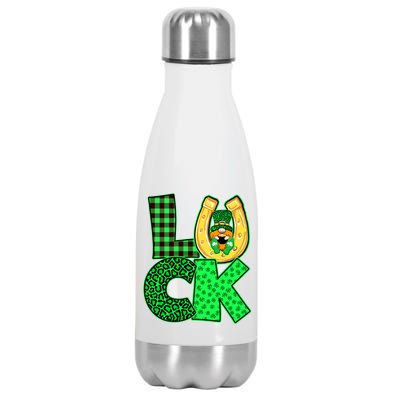 Luck St Patricks Day Lucky Leprechaun Cute Stainless Steel Insulated Water Bottle