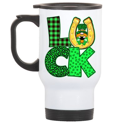 Luck St Patricks Day Lucky Leprechaun Cute Stainless Steel Travel Mug