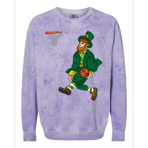 Leprechaun St Patricks Day Basketball Meaningful Gift Colorblast Crewneck Sweatshirt