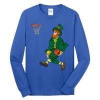 Leprechaun St Patricks Day Basketball Meaningful Gift Tall Long Sleeve T-Shirt