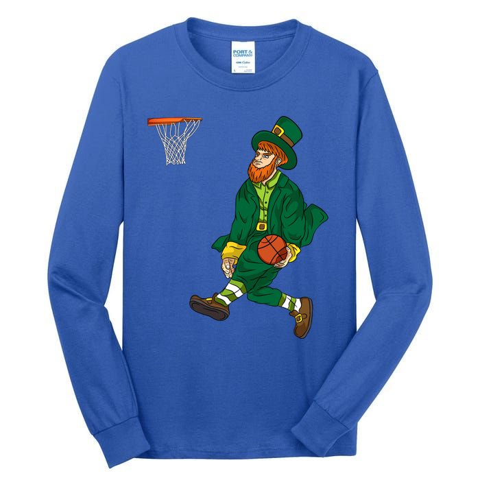 Leprechaun St Patricks Day Basketball Meaningful Gift Tall Long Sleeve T-Shirt