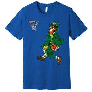 Leprechaun St Patricks Day Basketball Meaningful Gift Premium T-Shirt