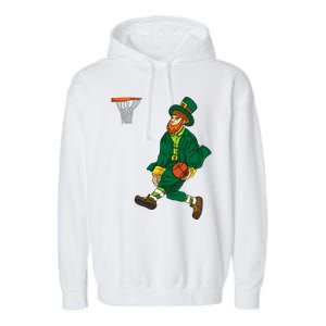 Leprechaun St Patricks Day Basketball Meaningful Gift Garment-Dyed Fleece Hoodie