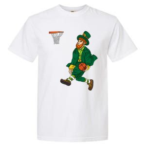 Leprechaun St Patricks Day Basketball Meaningful Gift Garment-Dyed Heavyweight T-Shirt