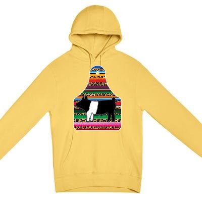 Livestock Show Pig Cheetah Serape Ear Tag Hamp Swine Gift Premium Pullover Hoodie