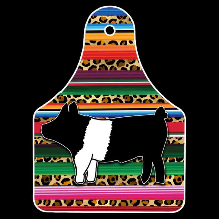 Livestock Show Pig Cheetah Serape Ear Tag Hamp Swine Gift Bucket Hat