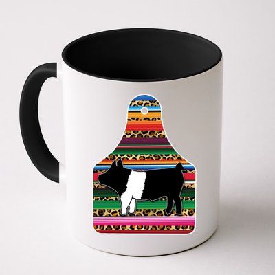 Livestock Show Pig Cheetah Serape Ear Tag Hamp Swine Gift Mug