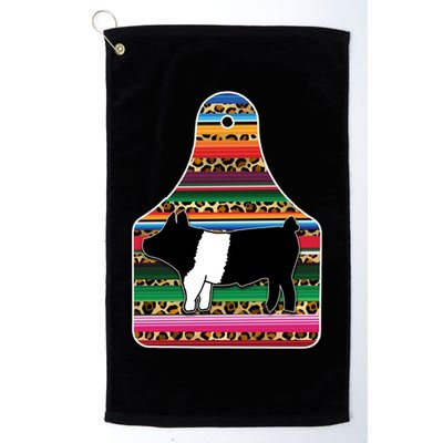 Livestock Show Pig Cheetah Serape Ear Tag Hamp Swine Gift Golf Towel