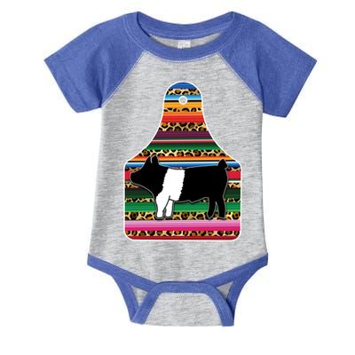 Livestock Show Pig Cheetah Serape Ear Tag Hamp Swine Gift Infant Baby Jersey Bodysuit