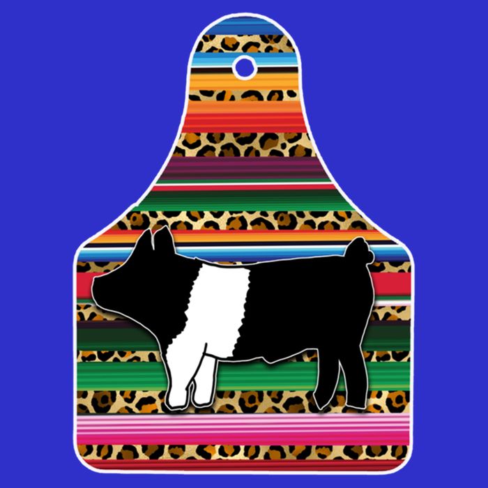 Livestock Show Pig Cheetah Serape Ear Tag Hamp Swine Gift Visor