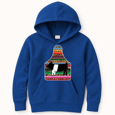 Livestock Show Pig Cheetah Serape Ear Tag Hamp Swine Gift Kids Hoodie
