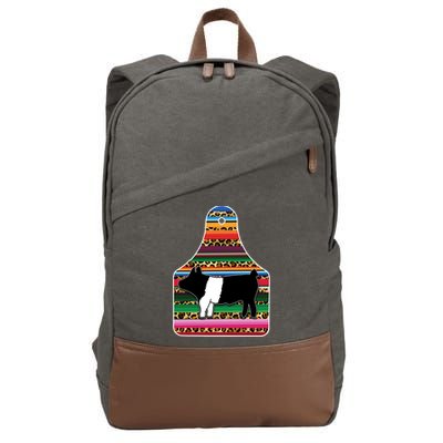Livestock Show Pig Cheetah Serape Ear Tag Hamp Swine Gift Cotton Canvas Backpack