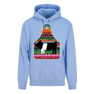 Livestock Show Pig Cheetah Serape Ear Tag Hamp Swine Gift Unisex Surf Hoodie