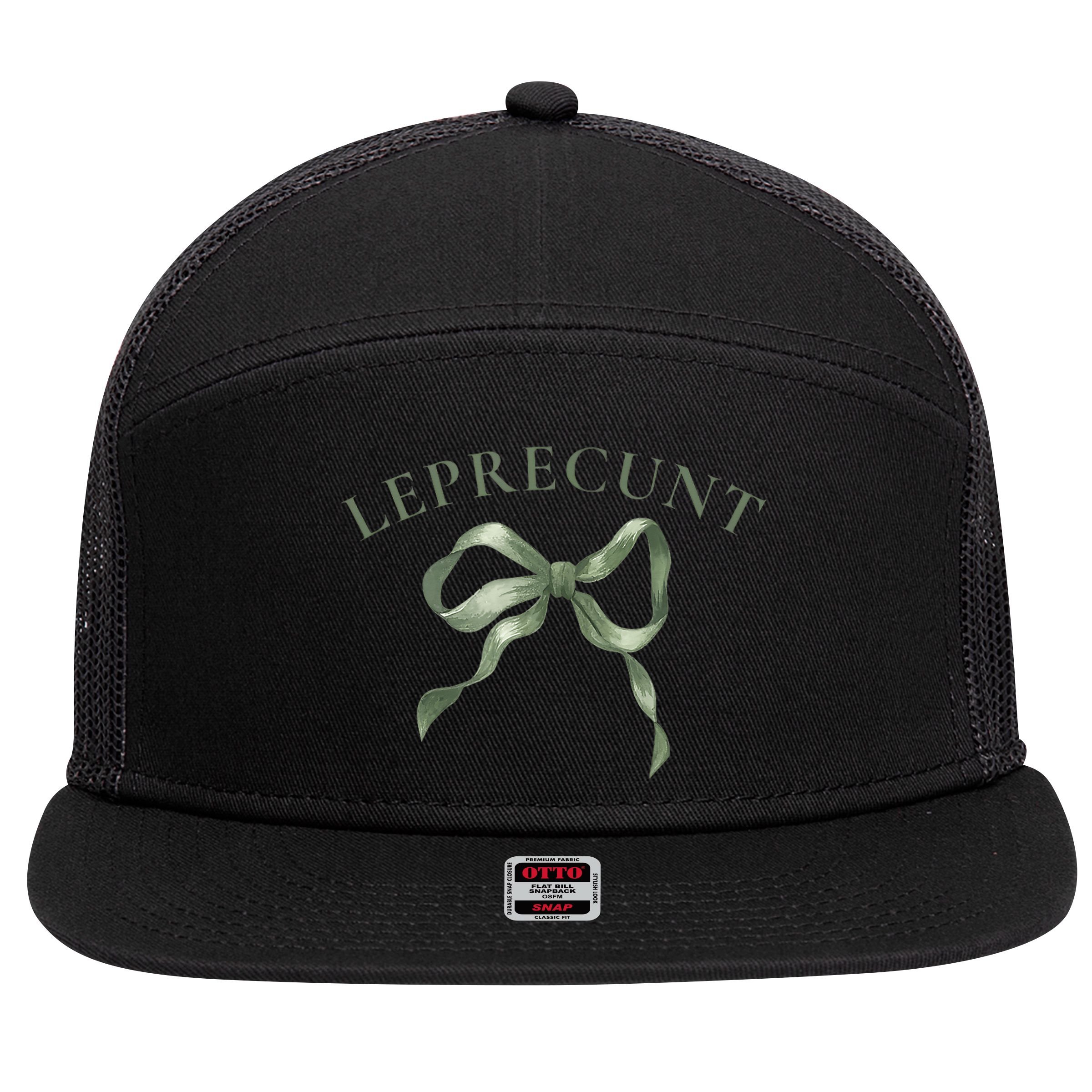 LEPRECUNT St. Patricks 'S Leprecunt Cotteque Irish Bow 7 Panel Mesh Trucker Snapback Hat