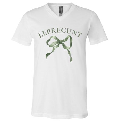LEPRECUNT St. Patricks 'S Leprecunt Cotteque Irish Bow V-Neck T-Shirt