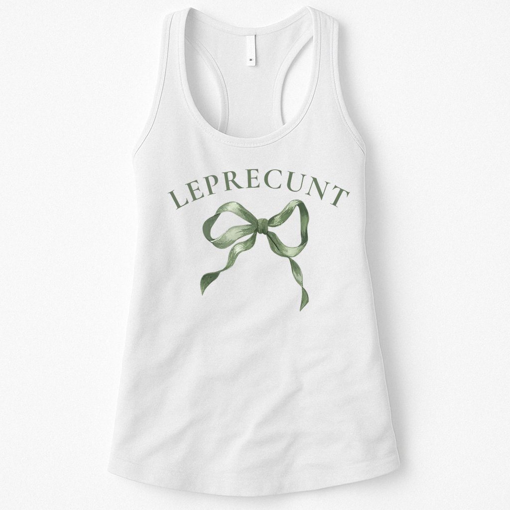 LEPRECUNT St. Patricks 'S Leprecunt Cotteque Irish Bow Womens Tank Top