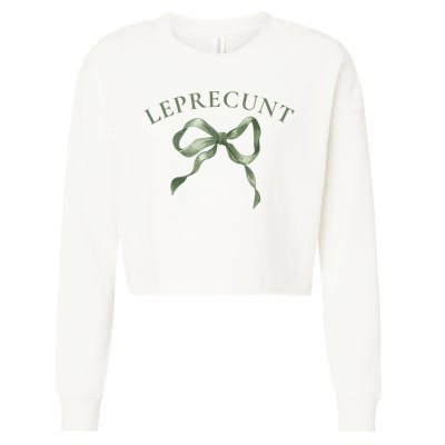 LEPRECUNT St. Patricks 'S Leprecunt Cotteque Irish Bow Cropped Pullover Crew