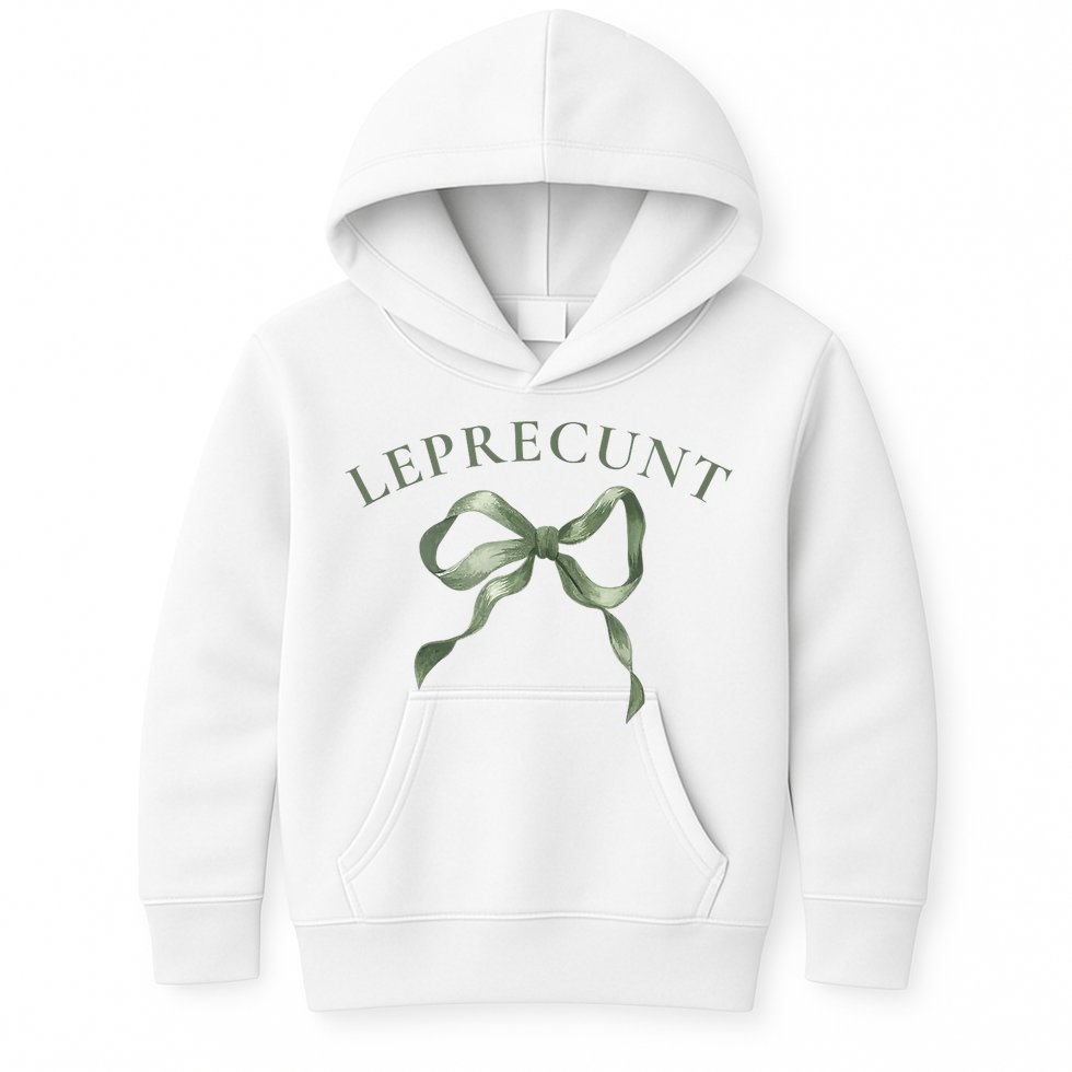 LEPRECUNT St. Patricks 'S Leprecunt Cotteque Irish Bow Kids Hoodie