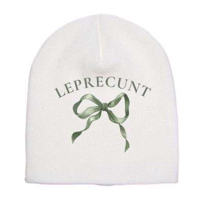 LEPRECUNT St. Patricks 'S Leprecunt Cotteque Irish Bow Short Acrylic Beanie