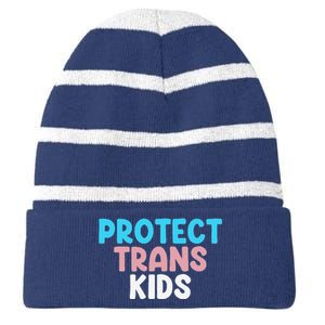 Lgbt Support Protect Transg  Lgbt Pride Striped Beanie with Solid Band