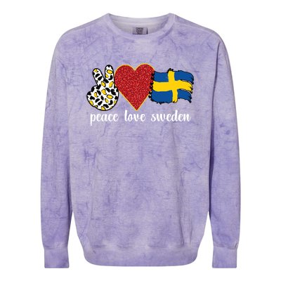 Love Sweden Proud Swedish Flag Swedish Roots Gift Colorblast Crewneck Sweatshirt