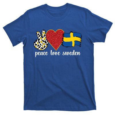 Love Sweden Proud Swedish Flag Swedish Roots Gift T-Shirt