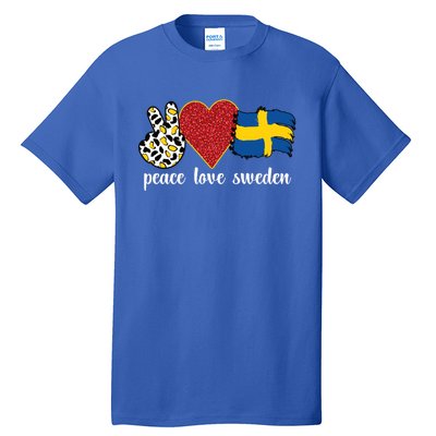 Love Sweden Proud Swedish Flag Swedish Roots Gift Tall T-Shirt