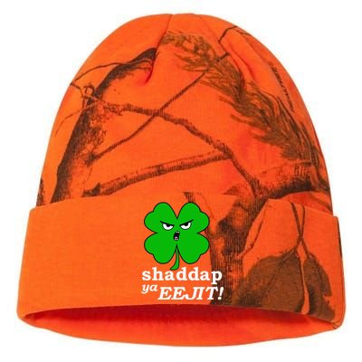 Lucky Saint Patrick's Day Shaddap Ya Eejit Shamrock Kati Licensed 12" Camo Beanie