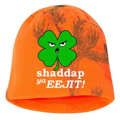 Lucky Saint Patrick's Day Shaddap Ya Eejit Shamrock Kati - Camo Knit Beanie