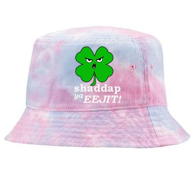 Lucky Saint Patrick's Day Shaddap Ya Eejit Shamrock Tie-Dyed Bucket Hat