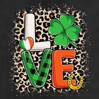 Love St. Patricks Day Shamrock Irish Leopard Print Plaid 7 Panel Mesh Trucker Snapback Hat