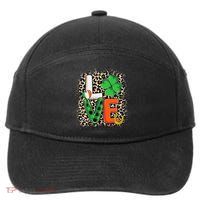 Love St. Patricks Day Shamrock Irish Leopard Print Plaid 7-Panel Snapback Hat
