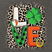 Love St. Patricks Day Shamrock Irish Leopard Print Plaid Cotton Canvas Backpack