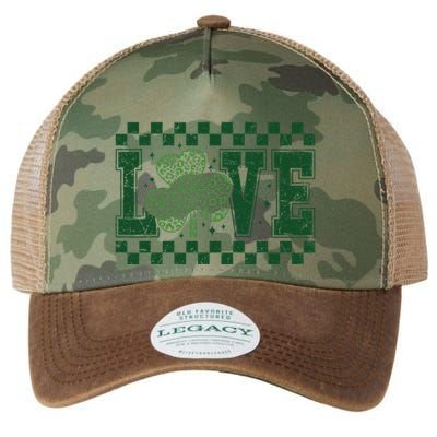 Love St. PatrickS Day Leopard Shamrock Irish Legacy Tie Dye Trucker Hat