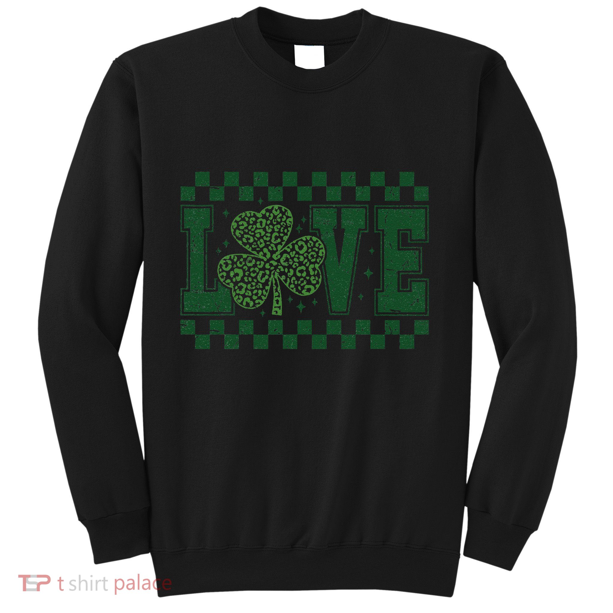 Love St. PatrickS Day Leopard Shamrock Irish Sweatshirt