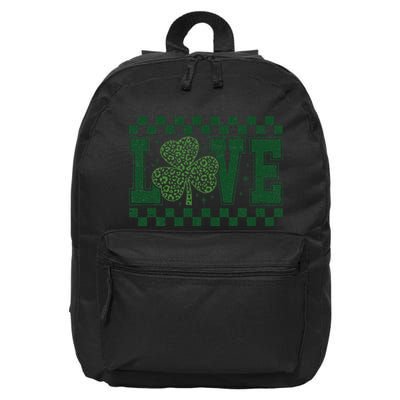 Love St. PatrickS Day Leopard Shamrock Irish 16 in Basic Backpack