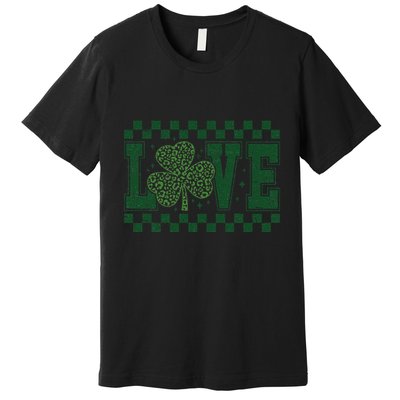 Love St. PatrickS Day Leopard Shamrock Irish Premium T-Shirt