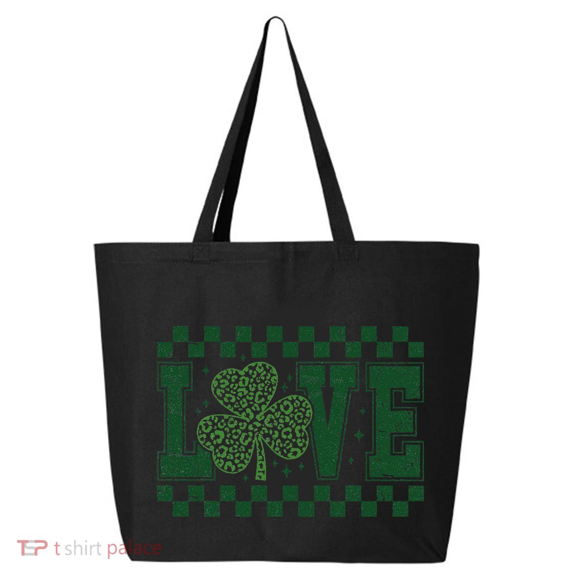 Love St. PatrickS Day Leopard Shamrock Irish 25L Jumbo Tote