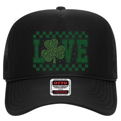 Love St. PatrickS Day Leopard Shamrock Irish Trucker Hat