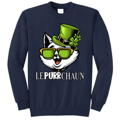 Lepurrchaun St. Patrick's Day Cute Cat Leprechaun Shamrocks Tall Sweatshirt