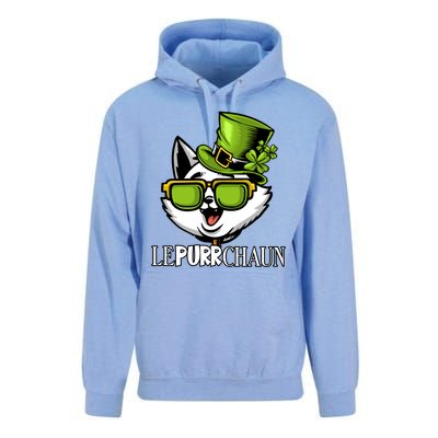 Lepurrchaun St. Patrick's Day Cute Cat Leprechaun Shamrocks Unisex Surf Hoodie