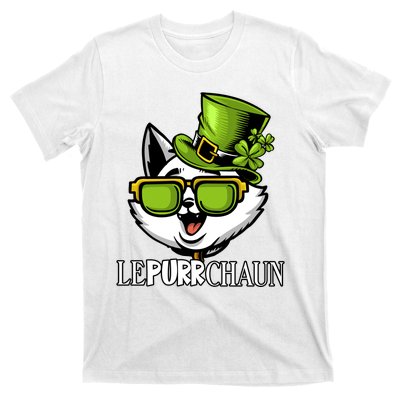 Lepurrchaun St. Patrick's Day Cute Cat Leprechaun Shamrocks T-Shirt